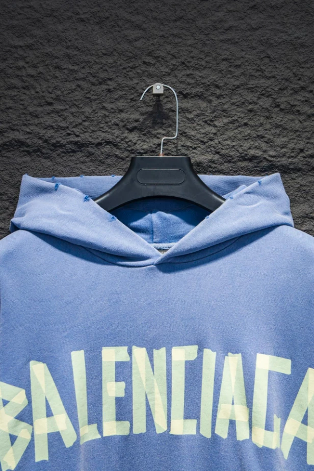 Balenciaga Tape Type Ripped Pocket Hoodie - SBH045