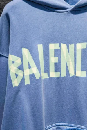 Balenciaga Tape Type Ripped Pocket Hoodie - SBH045