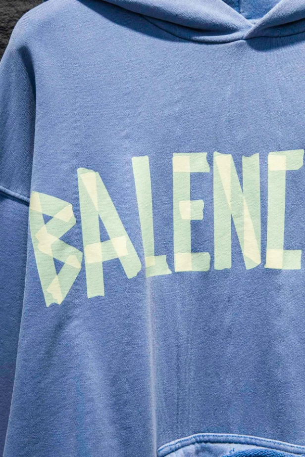 Balenciaga Tape Type Ripped Pocket Hoodie - SBH045
