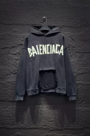 Balenciaga Tape Type Ripped Pocket Hoodie - SBH046