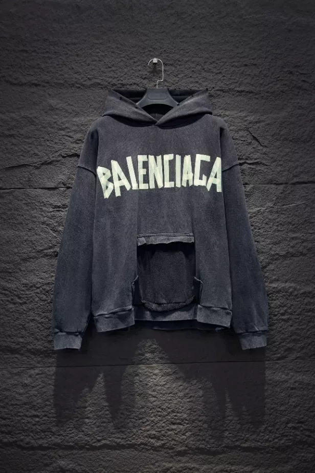 Balenciaga Tape Type Ripped Pocket Hoodie - SBH046
