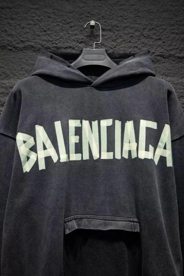 Balenciaga Tape Type Ripped Pocket Hoodie - SBH046