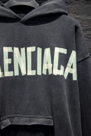 Balenciaga Tape Type Ripped Pocket Hoodie - SBH046