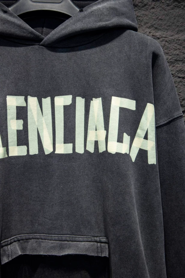 Balenciaga Tape Type Ripped Pocket Hoodie - SBH046