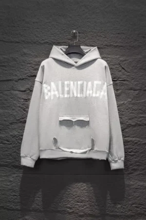 Balenciaga Tape Type Ripped Pocket Hoodie - SBH047