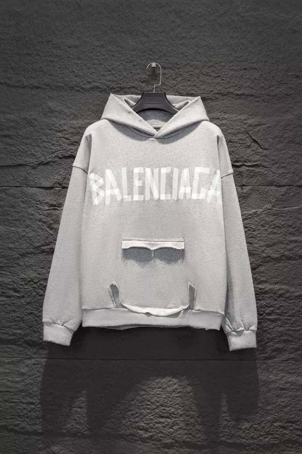 Balenciaga Tape Type Ripped Pocket Hoodie - SBH047