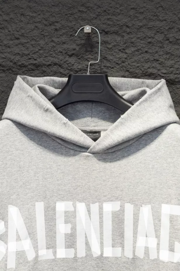 Balenciaga Tape Type Ripped Pocket Hoodie - SBH047