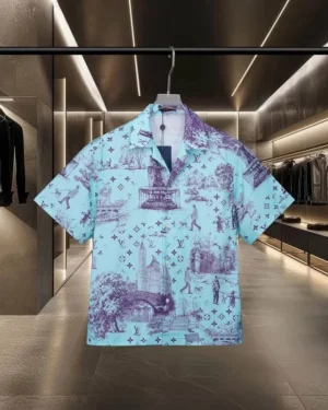 LV Printed Short-Sleeved Silk Shirt - LVS037
