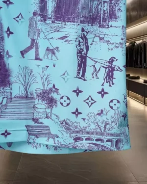 LV Printed Short-Sleeved Silk Shirt - LVS037