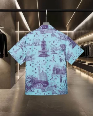 LV Printed Short-Sleeved Silk Shirt - LVS037