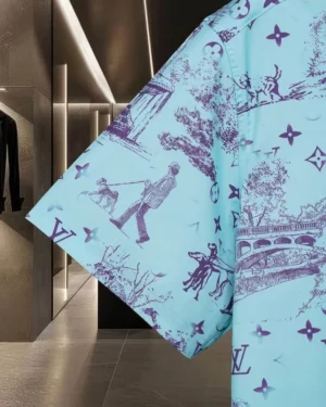 LV Printed Short-Sleeved Silk Shirt - LVS037