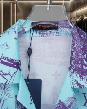 LV Printed Short-Sleeved Silk Shirt - LVS037