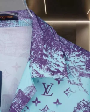 LV Printed Short-Sleeved Silk Shirt - LVS037