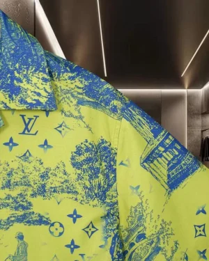 LV Printed Short-Sleeved Silk Shirt - LVS038