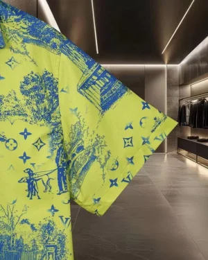 LV Printed Short-Sleeved Silk Shirt - LVS038