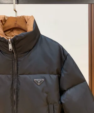 Prada Black Cropped Re-nylon Down Jacket - PC008