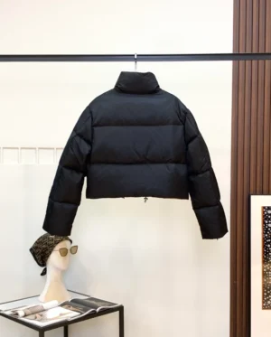 Prada Black Cropped Re-nylon Down Jacket - PC008